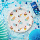 Eiscreme und Confetti  Pappteller (Party)