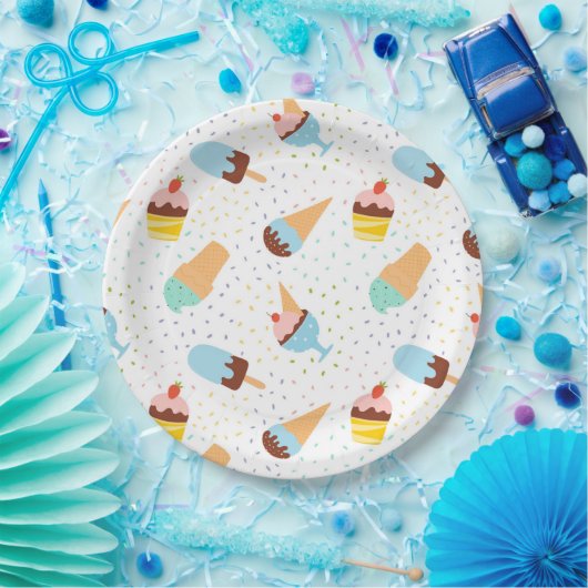 Eiscreme und Confetti Pappteller (Party)