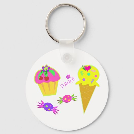 Eiscreme und Cupcake-Schlüsselanhänger Schlüsselanhänger (Vorderseite)