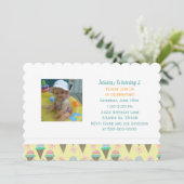 Eiscreme und Daisy Einladung (Stehend Vorderseite)