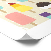 Eiscreme und gefrorene Leckereien drucken Poster (Ecke)