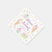 Eiscreme und Kuchen 3. Geburtstag Serviette (Ecke)