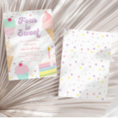 Eiscreme und Kuchen 4. Geburtstag Einladung