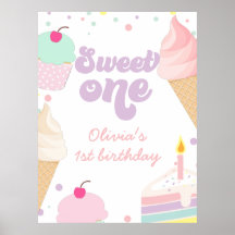 Eiscreme und Kuchen süß 1. Geburtstag