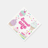 Eiscreme und Kuchen süß 1. Geburtstag Serviette (Ecke)