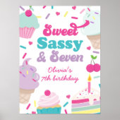 Eiscreme und Kuchen süße Sassy Sieben 7. Geburtsta Poster (Vorne)