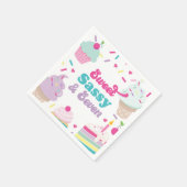 Eiscreme und Kuchen süße Sassy Sieben 7. Geburtsta Serviette (Ecke)