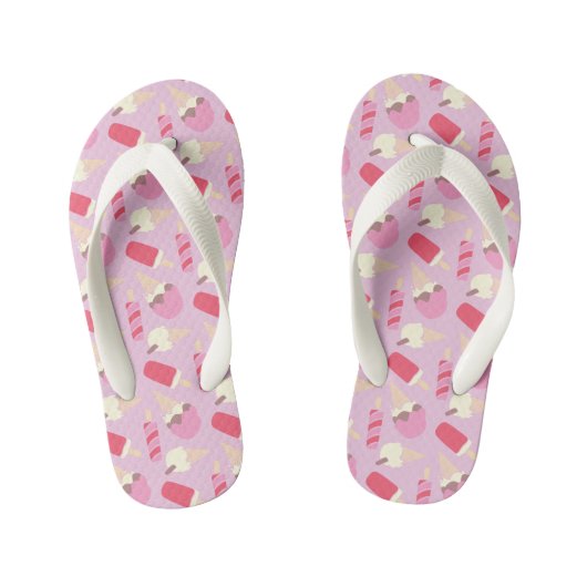 Eiscreme und Lollen-Muster flippen Flops Kinderbadesandalen (Fußbett)