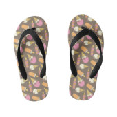 Eiscreme und Lollen-Muster flippen Flops Kinderbadesandalen (Fußbett)