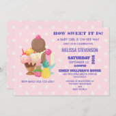 Eiscreme und Polka Dots Baby Girl Dusche Einladung (Vorne/Hinten)