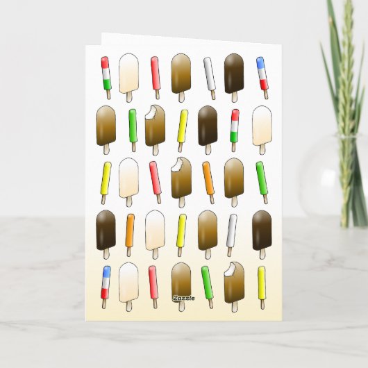 Eiscreme und Popsicles Karte (Rückseite)