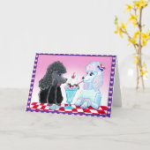 Eiscreme und rosa Pudel-Karte Karte (Gelbe Blume)