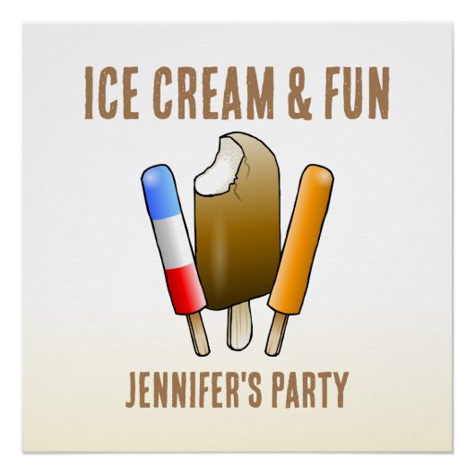 Eiscreme und Spaß zum Geburtstag Poster (Vorderseite)
