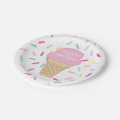 Eiscreme und Sprinkles Sweet One 1. Geburtstag Pappteller (Schrägansicht)