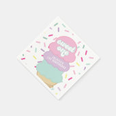 Eiscreme und Sprinkles Sweet One 1st Birthday Pap Serviette (Ecke)
