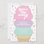 Eiscreme und Sprinkles zum Geburtstag Einladung (Vorderseite)