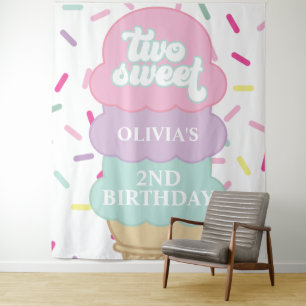 Eiscreme und Streusel Two Sweet 2. Geburtstag Wandteppich