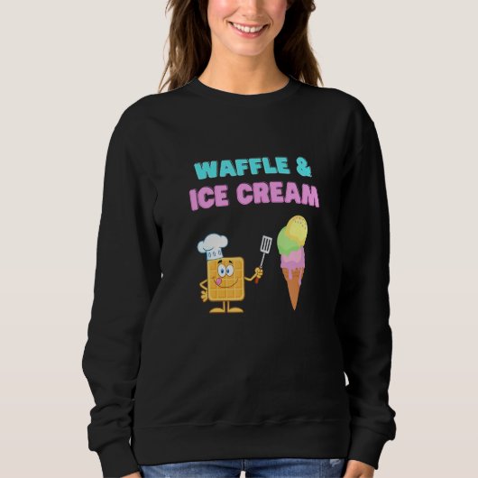 Eiscreme und Waffeldesign Sweatshirt (Vorderseite)