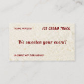 Eiscreme Vanilla und Dunkelrot Visitenkarte (Vorderseite)