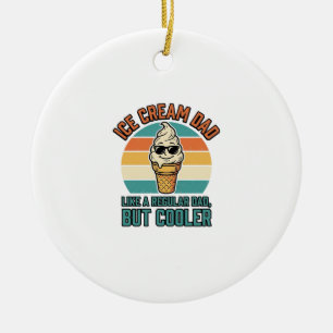 Eiscreme-Vater Vintage Lustiges Kühler-Vater-Shirt Keramik Ornament