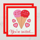Eiscreme verbindet sich mit dem Valentinischen Her Einladung (Vorne/Hinten)