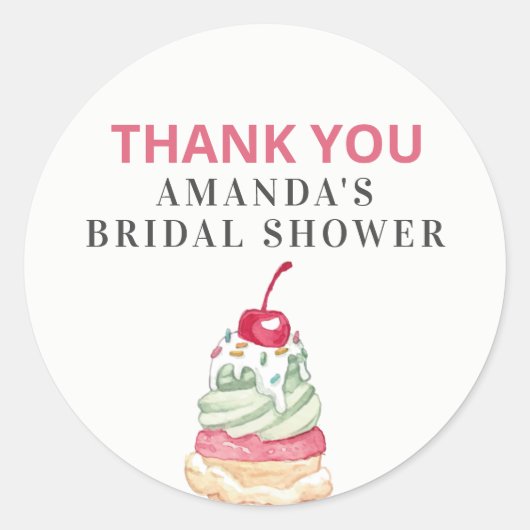 Eiscreme Vielen Dank für die klassische Round-Aufk Runder Aufkleber (Vorderseite)