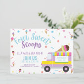 Eiscreme Viertes Geburtstag Sommer Geburtstag Einladung (Stehend Vorderseite)