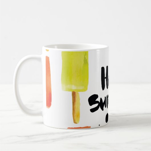 Eiscreme: Vintage Wasserfarbe Kaffeetasse (Links)