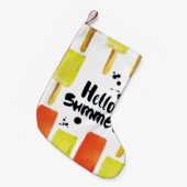 Eiscreme: Vintage Wasserfarbe Kleiner Weihnachtsstrumpf (Vorderansicht (hängend))