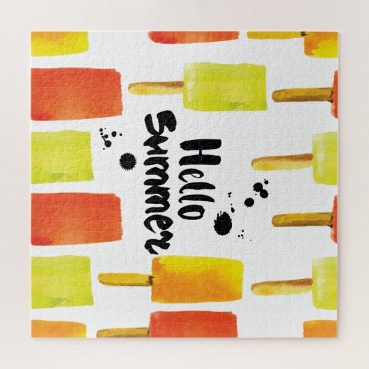 Eiscreme: Vintage Wasserfarbe Puzzle (Horizontal)