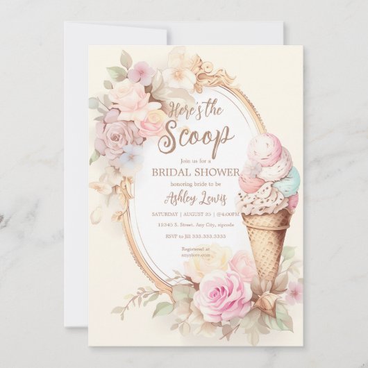 Eiscreme Vintages Rosa Eis Einladung (Vorderseite)