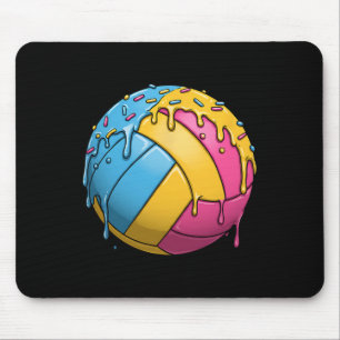 Eiscreme-Volleyball-Tropfen mit farbenfrohen Sprin Mousepad