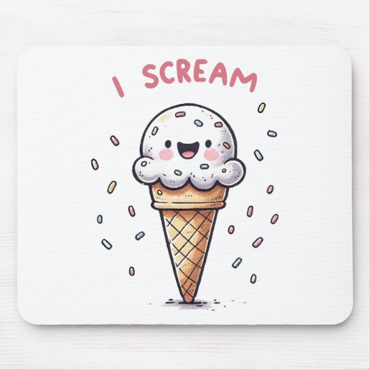 Eiscreme-Waffel mit Streuseln Mousepad (Vorne)