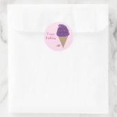 Eiscreme-Waffel Runder Aufkleber (Tasche)