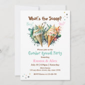 Eiscreme-Waffel Was ist die Scoop Gender Reveal Einladung (Vorderseite)