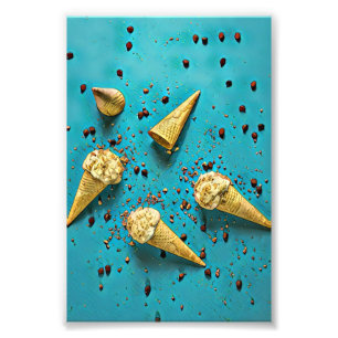 Eiscreme-Waffelhörnchen Fotodruck