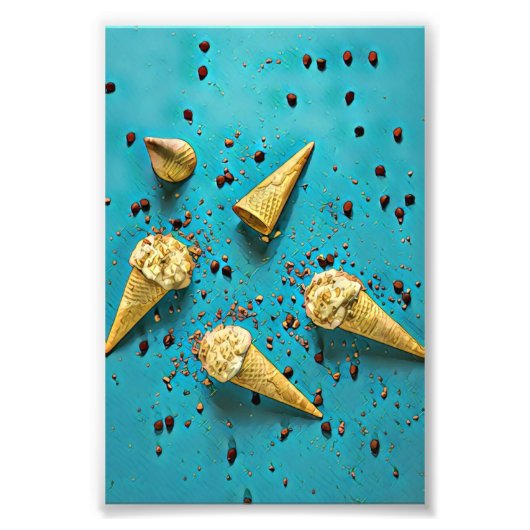 Eiscreme-Waffelhörnchen Fotodruck (Vorne)
