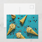 Eiscreme-Waffelhörnchen Postkarte (Vorne/Hinten)