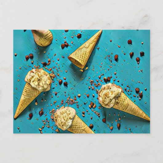 Eiscreme-Waffelhörnchen Postkarte (Vorderseite)