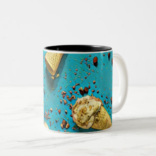 Eiscreme-Waffelhörnchen Zweifarbige Tasse