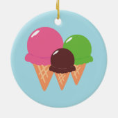 Eiscreme-Waffeln Keramikornament (Hinten)