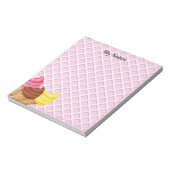 Eiscreme Waffelrosa Notepad Notizblock (Rotiert)