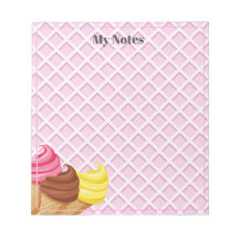 Eiscreme Waffelrosa Notepad