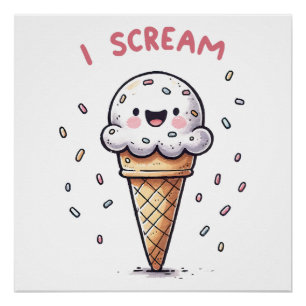 Eiscreme-Wanne mit Streuseln Poster
