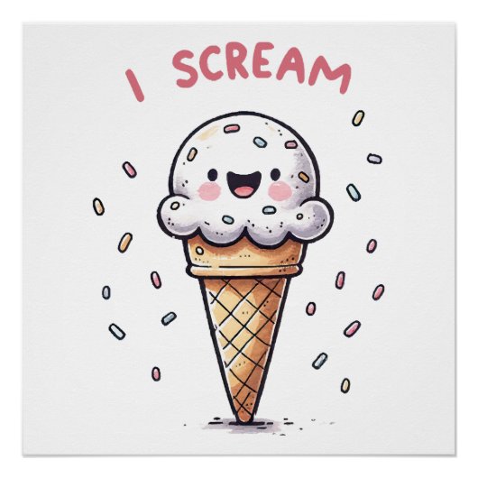 Eiscreme-Wanne mit Streuseln Poster (Vorderseite)