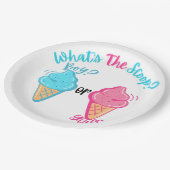 Eiscreme Was ist die Scoop Gender-Offenbarung? Pappteller (Schrägansicht)