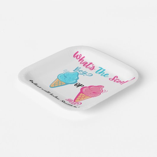Eiscreme Was ist die "Scoop Gender Reveal Custom Pappteller (Gewinkelt)