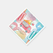 Eiscreme Wasserfarbe Geburtstag Serviette (Ecke)