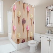 Eiscreme Wasserfarbe Nahtlose Illustration Duschvorhang (Beispiel)