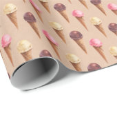 Eiscreme Wasserfarbe Nahtlose Illustration Geschenkpapier (Rolleneckpunkt)